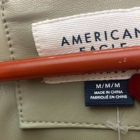 NWT American Eagle Sage Green Pleather Jacket - Picture 7 of 9